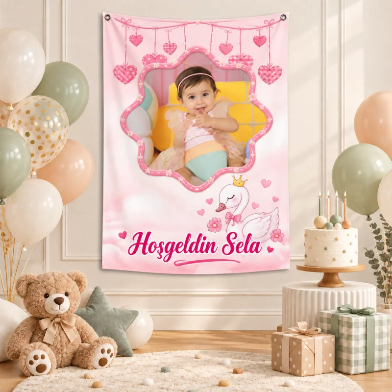 Kişiye Özel Hoş Geldin Bebek Yenidoğan Afişi