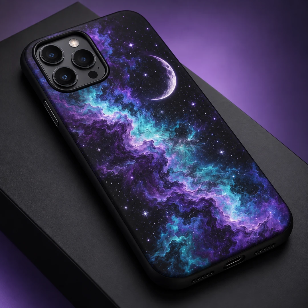 Kozmik Mor-Turkuaz Nebula Telefon Kılıfı - Tüm Modeller