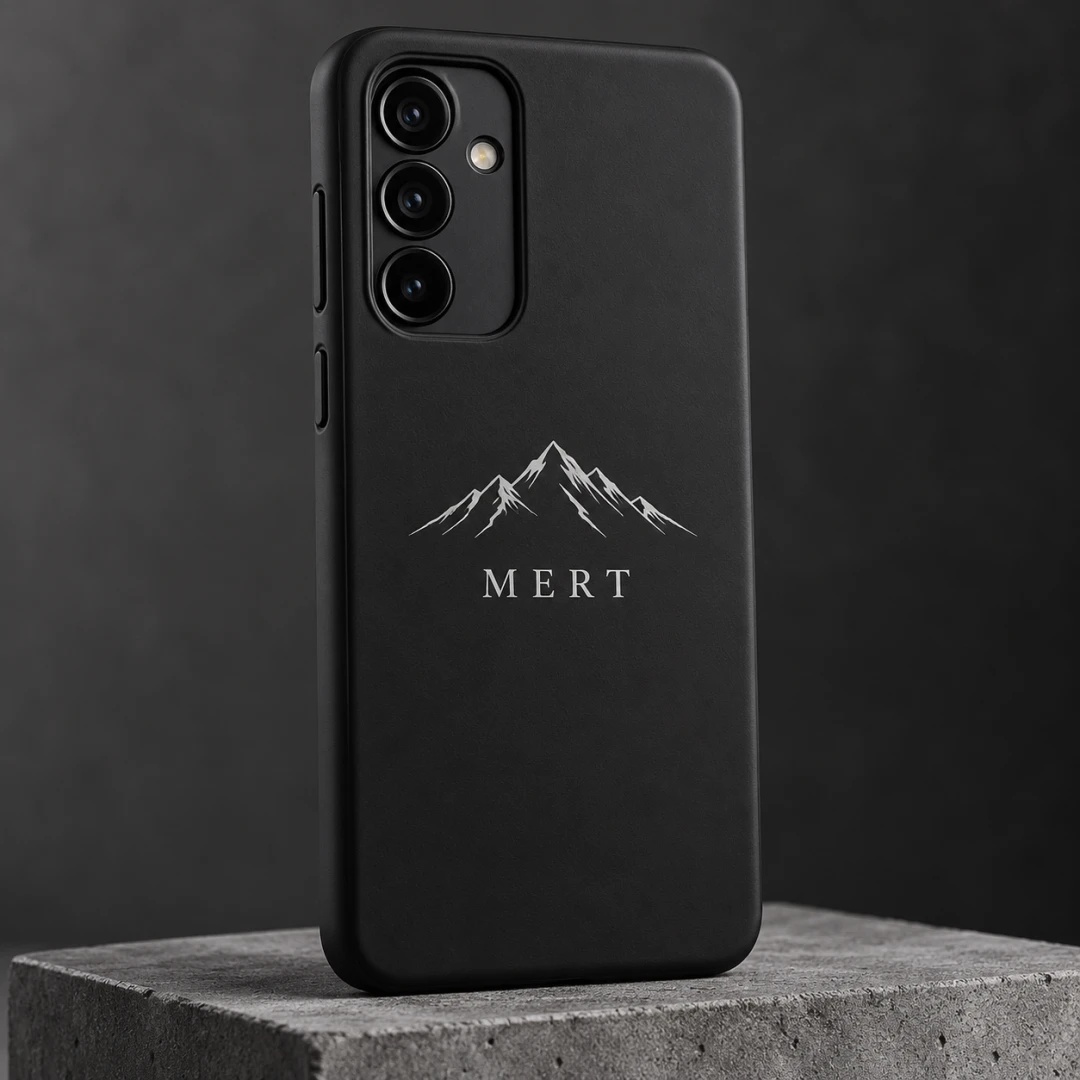 Dağ Çizgili Siyah Telefon Kılıfı - Tüm Modeller