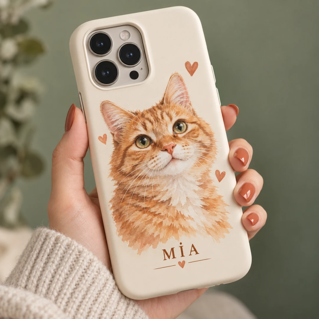 Suluboya Kedi Telefon Kılıfı - Tüm Modeller