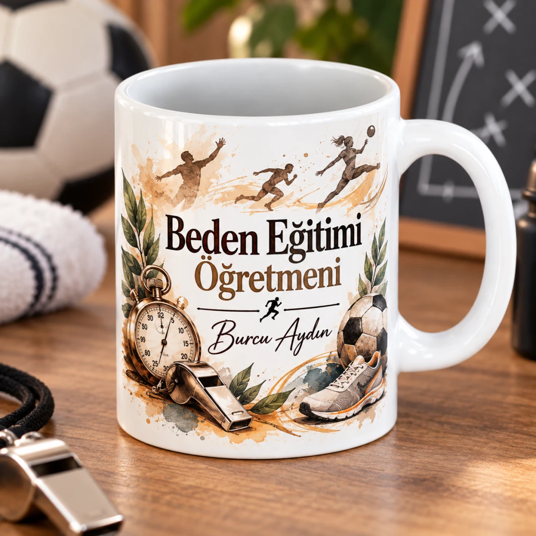 Kişiye Özel Beden Eğitimi Öğretmeni Tasarımlı Model 3 Kupa Bardak