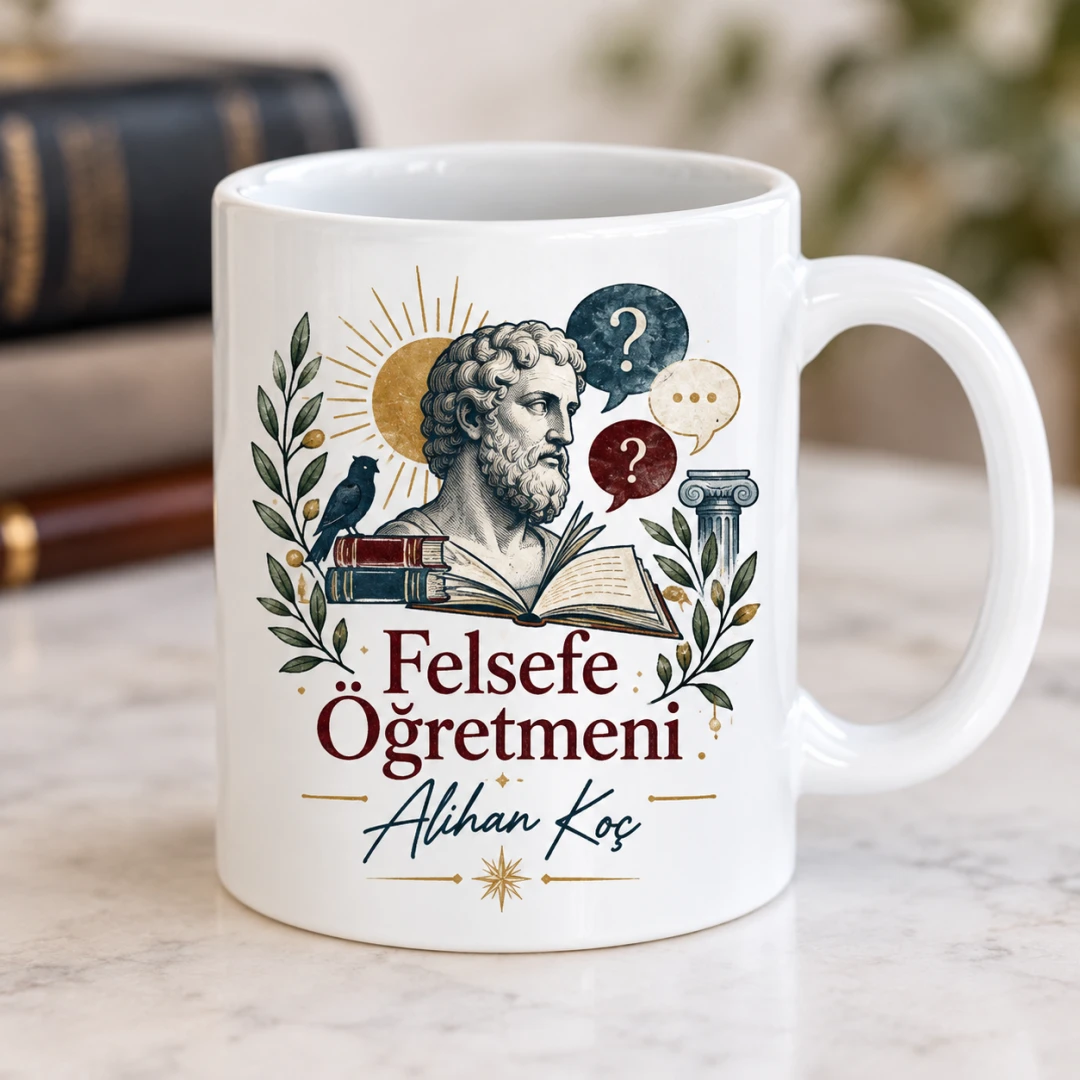 Kişiye Özel Felsefe Öğretmeni Tasarımlı Kupa Bardak