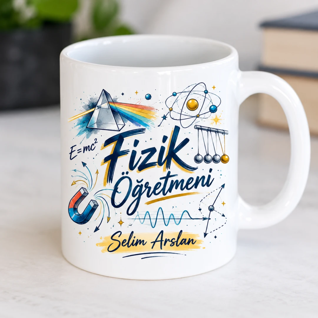 Kişiye Özel Fizik Öğretmeni Tasarımlı Model 2 Kupa Bardak