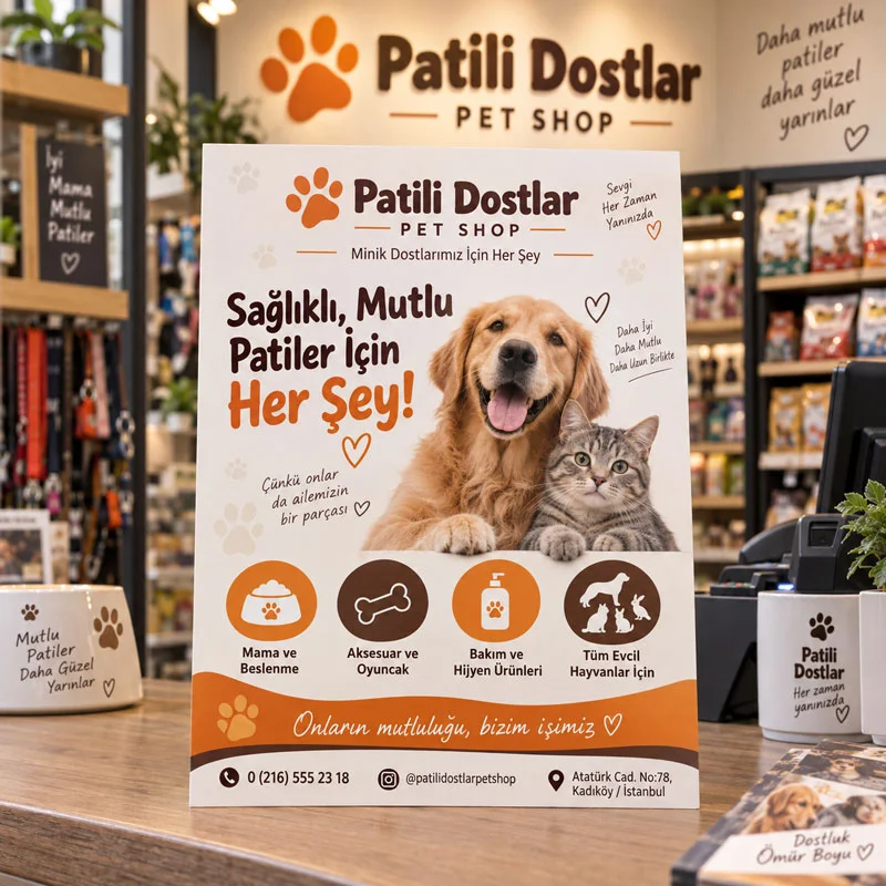 Pet Shop & Evcil Hayvan Ürünleri Broşürü, El İlanı - 15x21 cm (A5) - Matbaa & Baskı Ürünleri | Bicazip - 2. görsel
