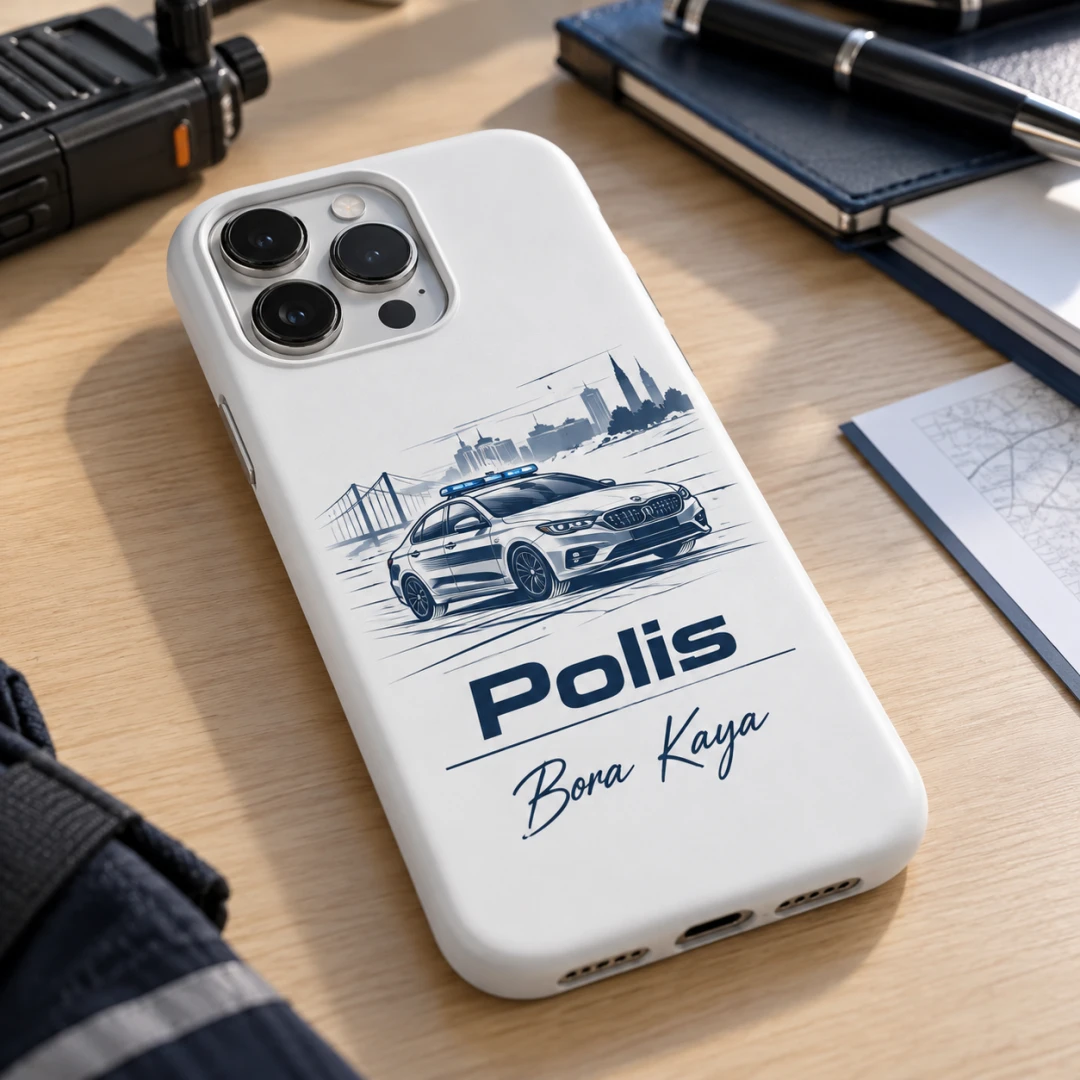 Polis Memurlarına Özel Polis Arabalı Telefon Kılıfı - Tüm Modeller
