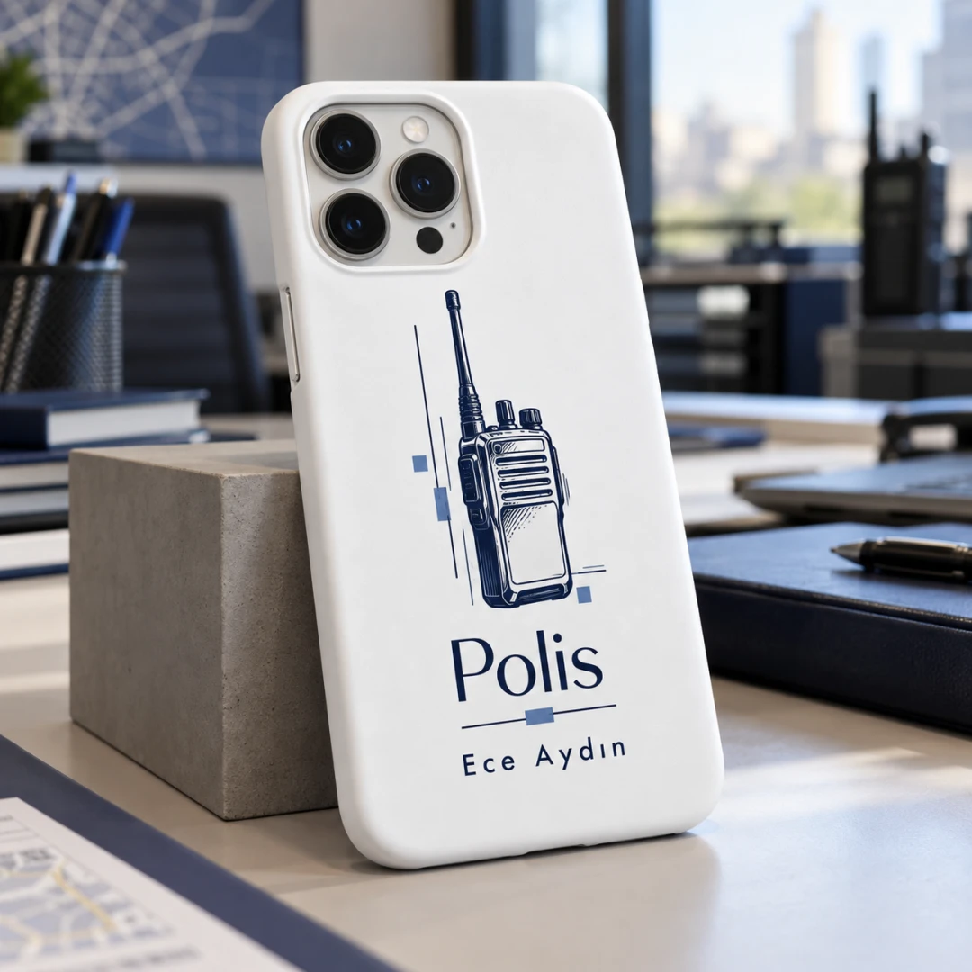 Polis Memurlarına Özel Telsiz Motifli Telefon Kılıfı - Tüm Modeller