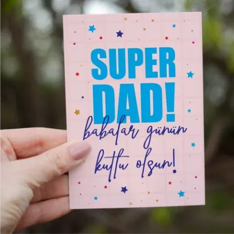 Süper Dad Motto Kartı