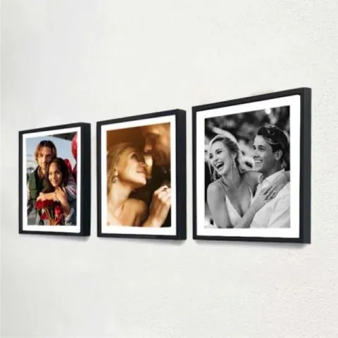 Tak Çıkar Fotoğraflı Çerçeve 3'lü - Siyah