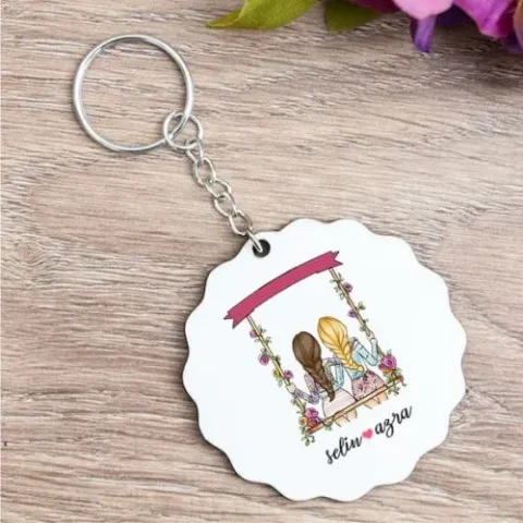 Best Friends Salıncak Tasarımlı Kişiye Özel Anahtarlık