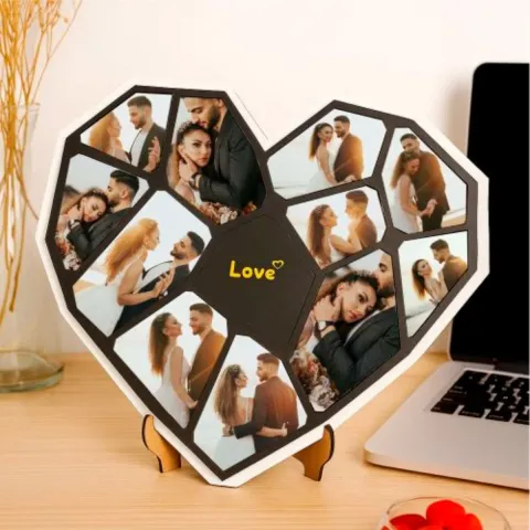 Puzzle Kalp Tablo Masa Üstü Hediye
