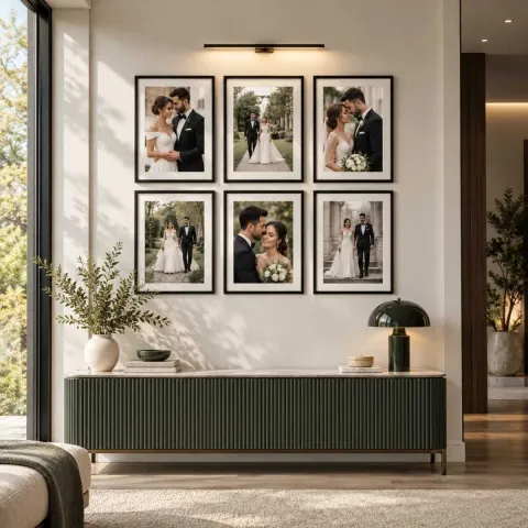 Yapışkanlı Sök Tak Çerçeve 20x30 cm - 6 Adet – Çivisiz, İzsiz Fotoğraf Çerçevesi - Aplik Işık Hediye