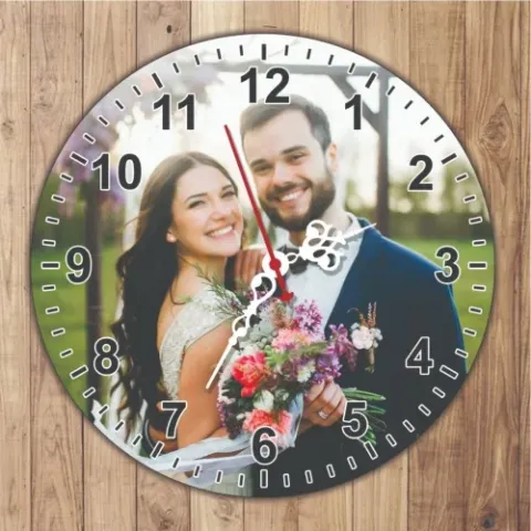 Fotoğraf Baskılı Ahşap Saat
