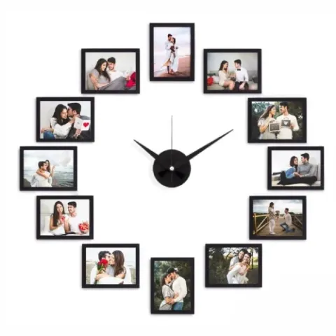 12 Fotoğraf Baskılı Ahşap Saat