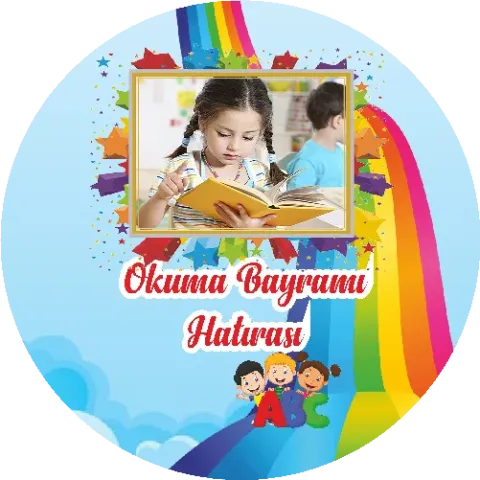 Okuma Bayramı Temalı Yuvarlak Açacak Magneti