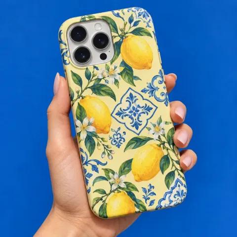 Akdeniz Motifli Limon Desenli Telefon Kılıfı - Tüm Modeller