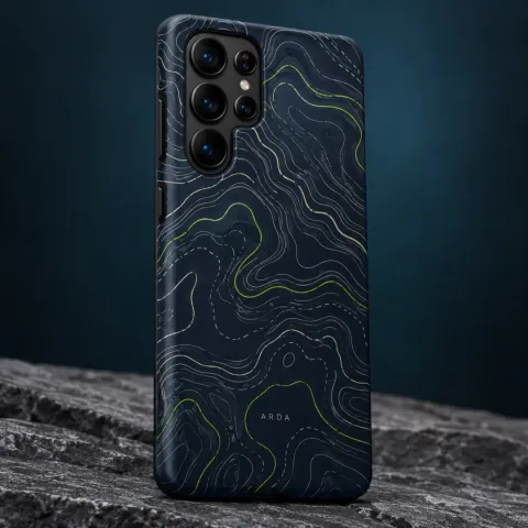Topografik Lacivert Telefon Kılıfı - Tüm Modeller