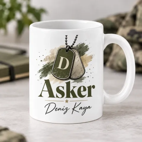 Askerlere Özel Asker Motifli Kupa Bardak