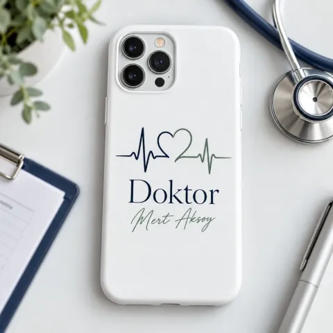 Doktorlara Özel EKG Kalp Çizgili Telefon Kılıfı - Tüm Modeller