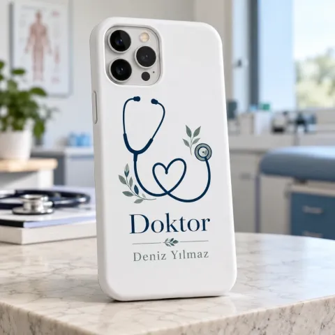 Doktorlara Özel Stetoskop Kalp Motifli Telefon Kılıfı - Tüm Modeller