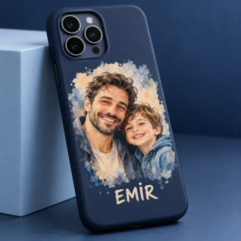 Baba-Oğul Suluboya Telefon Kılıfı - Tüm Modeller