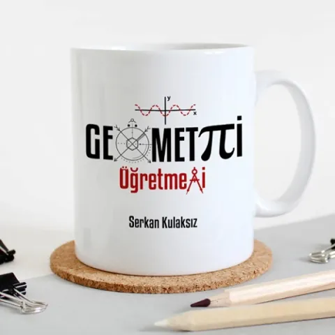 Geometri Öğretmenine Hediye Kupa Bardak