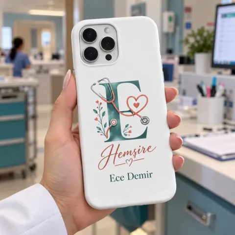 Hemşirelere Özel Harf Monogramlı Telefon Kılıfı - Tüm Modeller
