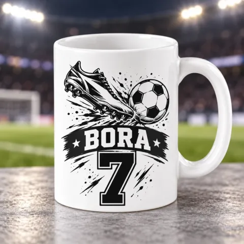Kişiye Özel Futbol Taraftar Krampon ve Top Motifli Kupa Bardak