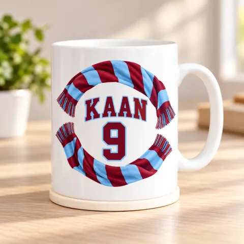 Kişiye Özel Futbol Taraftar Lacivert Beyaz Forma Kupa Bardak