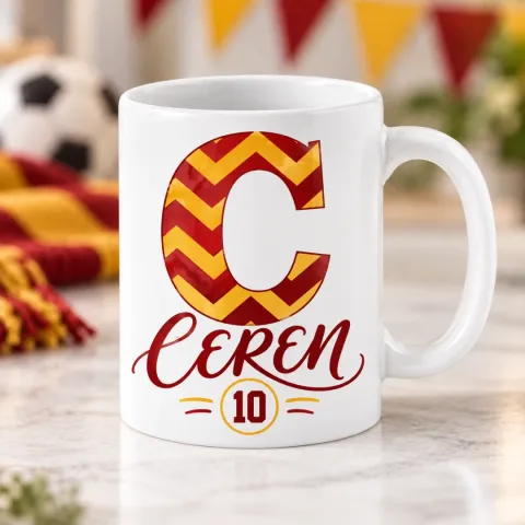 Kişiye Özel Futbol Taraftar Pastel Bordo Mavi Kupa Bardak