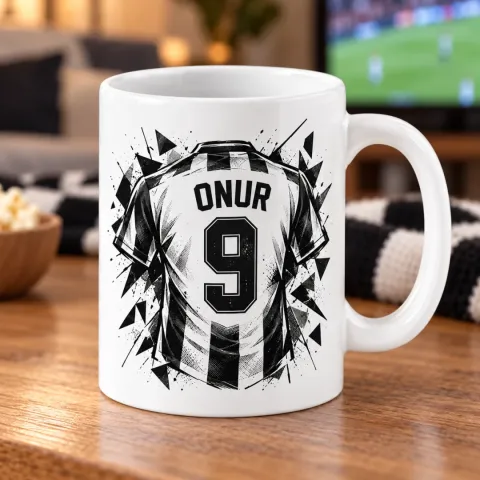 Kişiye Özel Futbol Taraftar Turuncu Lacivert Model Kupa Bardak