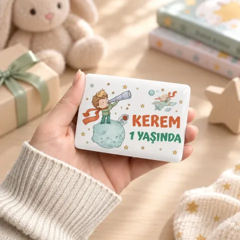 Kişiye Özel Küçük Prens Temalı Tilkili Doğum Günü Magneti - 10 Adet
