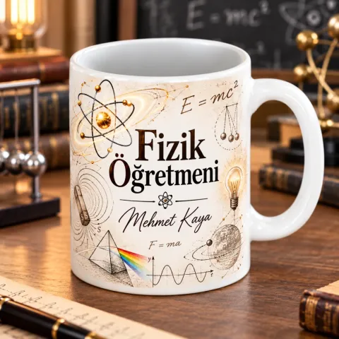 Kişiye Özel Fizik Öğretmeni Tasarımlı Model 3 Kupa Bardak