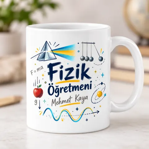 Kişiye Özel Fizik Öğretmeni Tasarımlı Model 1 Kupa Bardak
