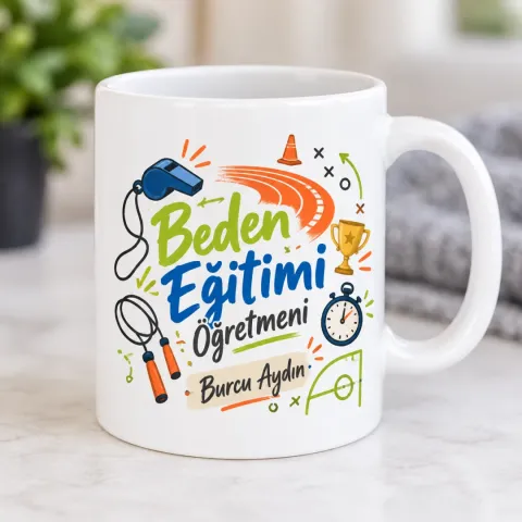 Kişiye Özel Beden Eğitimi Öğretmeni Tasarımlı Model 1 Kupa Bardak