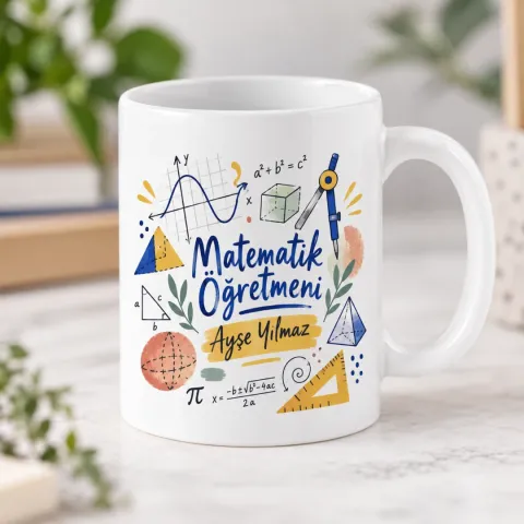 Kişiye Özel Matematik Öğretmeni Tasarımlı Model 1 Kupa Bardak