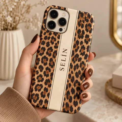 Karamel Leopar Desenli Telefon Kılıfı - Tüm Modeller